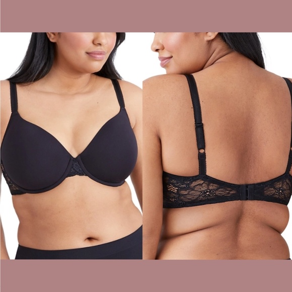 NWT $65 Wacoal [ 38DD ] French‎ Garden Contour Underwire Bra in Black - Picture 1 of 13